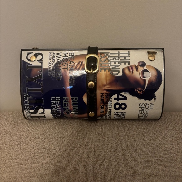 Handbags - Novelty Magazine print clutch bag